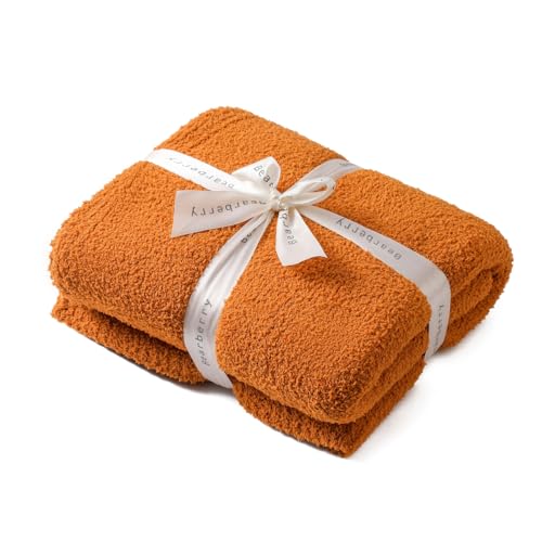 bearberry Super Soft Fluffy Throw Blanket Lightweight Cozy Warm Bed Blankets for Couch Bed Sofa All Season (Caramel, 60???x80???)
