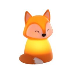 Eglo LED Night Light Kids Castellino, Cute Battery nightlight Fox, Room Decoration Girls and Boys Bedroom, Silicone Bedside lamp for Children, Touch-Operated, Orange, Warm White, RGB