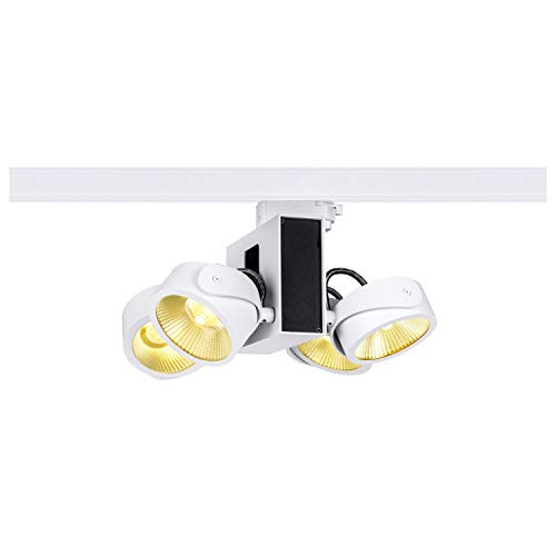 SLV 3-Phase System spot TEC KALU Quad/LED 3-Phase Spotlight, spot, Ceiling Spotlight, Ceiling Light, Track System, Indoor Lighting / 3000K 60W 3800lm White dimmable 60 Degrees