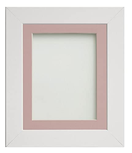 Frame Company Watson White Picture Photo Frame fitted with Perspex, A4 with Pink Mount for image size 9x6 inch