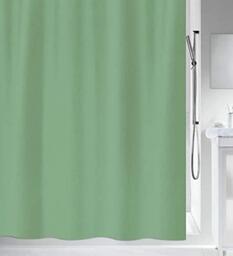 Spirella 180 x 200 Green Premium Collection, Textile Shower Curtain, 100% Polyester
