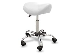 QUIRUMED Pony Type Stool with White Steel Base