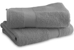 Le linge de Jules Set of 2 Shower Towels 70 x 130 cm – 100% Cotton – 450 g/m² – Grey