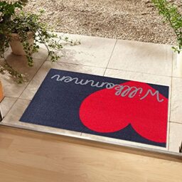 Zala Living Decorative Doormat for Indoor and Outdoor Use 50 x 70 cm - Door Mat Dirt Trapper Mat Welcome Door Mat Washable & Weatherproof, Non-Slip for Entrance & Outdoor Use - Blue Pink