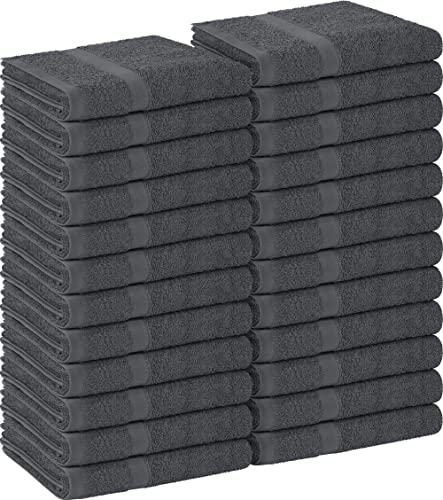 Utopia Towels Grey Salon Towels, Pack of 24 (Not Bleach Proof, 16 x 27 Inches) Highly Absorbent Towels for Hand, Gym, Beauty, Hair, Spa, and Home Hair Care