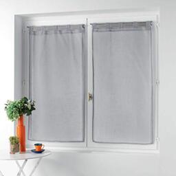 Douceur d'Intérieur Zazy Grey Linen Look Woven Tab Top Curtains 2 x 60 x 90 cm