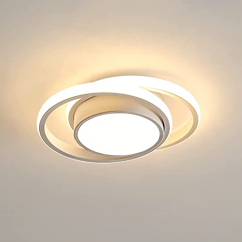 Comely LED Ceiling Lights, Modern LED Ceiling Lights 32W 2350LM, Warm White 3000K, Round Ceiling Lighting for Bedroom Hallway Balcony Corridor (White) (Dia 27cm)