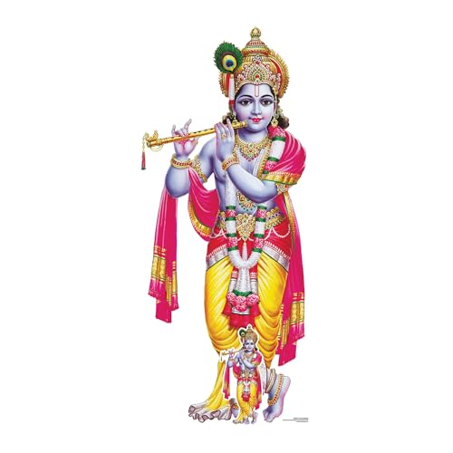 Star Cutouts SC4917 Lord Krishna Statue Cardboard Cutout 176cm - Quick Set Up, Height 176cm, Hindu festivals, religious displays and cultural events