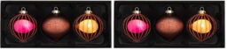 WeRChristmas Glass Baubles, Copper, 3-Piece (Pack of 2)