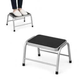 Premier Housewares Rubber Stool Silver Step - Non-Slip Step Stool