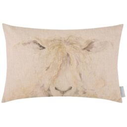 Voyage Maison Mr Wooly Feather Filled Cushion – Hand-Painted Watercolour Linen Blend (Multicolour - 40x60cm)