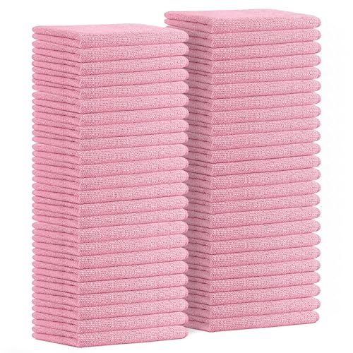 Avalon Towels Microfiber Cleaning Cloths (Value Pack of 48) - Size 16 x 16 Inches, Highly Absorbent Cleaning Rags, Lint Free, Reusable and Washable, Microfiber Towels for Cars