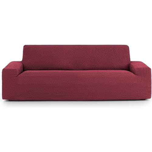 ECOMMERC3 Universal and Versatile 4 Seater Sofa Cover ??? Bordeaux Sofa Cover Protector Easy to Install for Back, Seat and Arms
