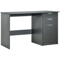 HOMCOM Computer Desk with Drawers High Gloss Workstation 120 x 60cm Grey