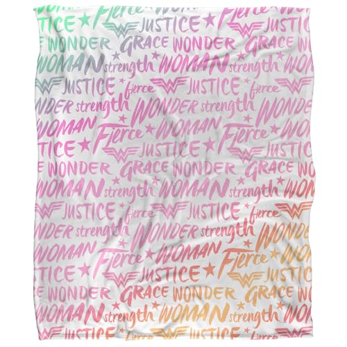 Wonder Woman Words of Wisdom Silky Touch Super Soft Throw Blanket 152 X 127 cm, White