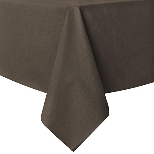sancua Waterproof Rectangle Vinyl Tablecloth Table Cloth 54x78 Inch, Coffee - 100% Oil Spill Proof, PVC Material, Wipe Clean Table Cover for Dining Tables, Buffet Parties and Camping