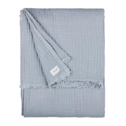 Yard Lark Cotton Muslin Throw (Blue, 130 x 180 cm)