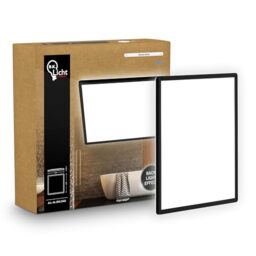 B.K.Licht - LED Panel, Slim, 4000K Neutral White, Indirect Backlighting, IP44 Splash-Proof, Ceiling Lights, Bathroom Light, Bathroom Lights Ceiling, Living Room, 29 x 29 x 3 cm, Black