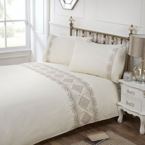 Rapport Kanza Duvet Set, Double-Cream, Polyester-Cotton,