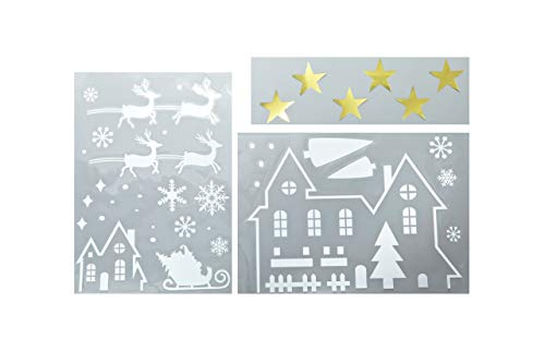 HEITMANN DECO Christmas Window Decorations ??? Nostalgic Window Decoration Self-Adhesive ??? Christmas Decoration Advent (Santa Claus - Reindeer)