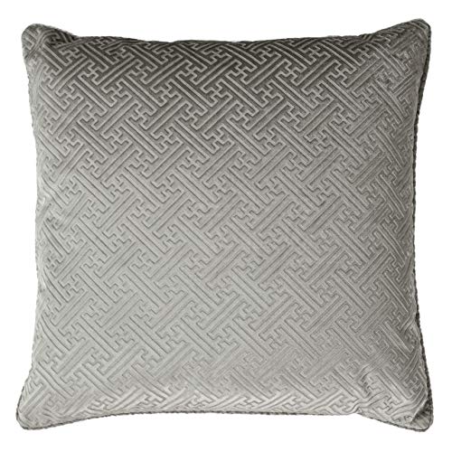 Paoletti Florence Polyester Filled Cushion, Silver, 55 x 55cm