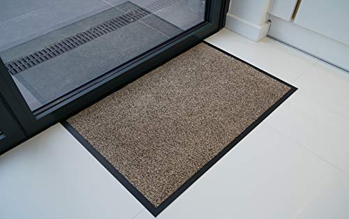 "Serdim Rugs Non Slip Dirt Rubber Edged Barrier Mats, Beige, 50 x 80 cm(1'8"" x 2'7"")"