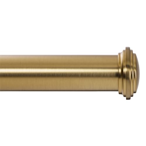 Ivilon Window Curtain Rod Decorative End Cap Design, 1 Inch Rod, 16 to 28 Inch (Side Curtain Rod) Warm Gold