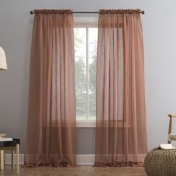 "No. 918 Rod Pocket Curtain Panel, Polyester, Cedar Orange, 51"" W x 84"" L (Pack of 2)"