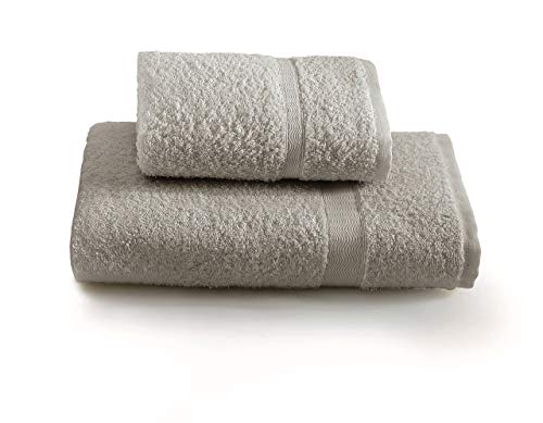 Gabel Set Hand Towel with Guest Towel, Plain, 100% Cotton, 3.3 x 27 x 36 cm. 3.3x27x36 cm grey