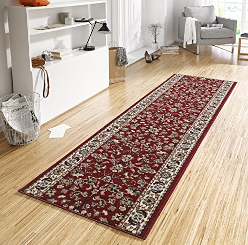 HANSE Home Vintage Short Pile Velour Runner 80 x 300 cm Polypropylene Red