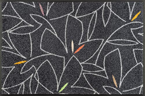 Wash+Dry Linostre Door Mat 50 x 75 cm Grey Inside and Outside Washable