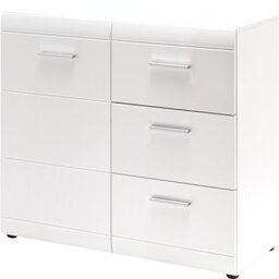 Germania Chest of drawers 3581-84 GW-Adana, in White, Fronts high gloss with groove milling, 96 x 86 x 40 cm (WxHxD)