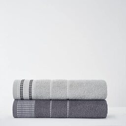 GC GAVENO CAVAILIA 550 GSM Dalby Bath Towel Set, 100% Pure Cotton Luxury Quality Soft & Cosy Bathroom Water Absorbent, Grey