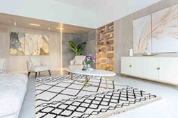 Moroccan Berber Geometric Shaggy Living Room Area Rug, Stone, 120x170cm
