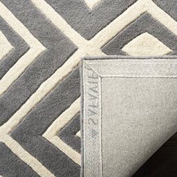 Safavieh Contemporary Indoor Hand Tufted Rectangle Area Rug, Chatham Collection, CHT742, in Dark Grey / Ivory, 91 X 152 cm for Living Room, Bedroom or Any Indoor Space