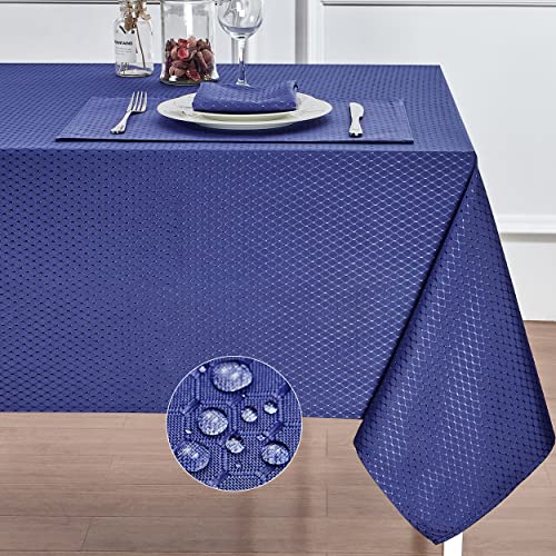 HomeJoy Round Rectangle Table Cloth ??? Stainproof Waterproof Washable Polyester Oblong Rectangular Tablecloth, Fabric Table Cover for Kitchen Dining Dinner Table (Navy Blue, 60 X 120 Inch)