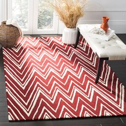 Safavieh Modern Indoor Hand Tufted Rectangle Area Rug, Cambridge Collection, CAM711, in Red / Ivory, 91 X 152 cm for Living Room, Bedroom or Any Indoor Space