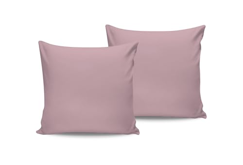 Luxurious Satin Pillowcase Set (2 Pieces), Light Pink, 80 x 80 cm, 100% Cotton Satin, 210 Thread Count, 125 g/m², Machine Washable at 30°C