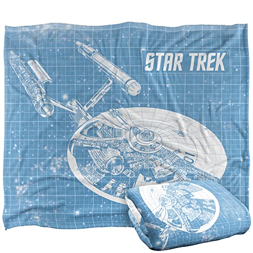 Star Trek Enterprise Blueprint Silky Touch Super Soft Throw Blanket 152 X 127 Cm