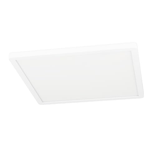 Eglo LED Ceiling Light Minerario, Outside lamp for Balcony and Terrace, Outdoor Porch Lighting, White Plastic, IP54, Warm White, 39 x 39 cm
