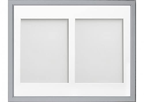 Frame Company Drayton Multi Aperture Photo Frame, Grey, 14x11 for 8x6 inch (x2)