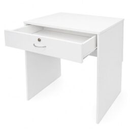 """Absolute Deal Wooden Computer Desk with Drawers - Home Office, Study, Vanity, Dressing Table - Tidy Storage for Accessories - 80x40x76.5cm - White Desk"""
