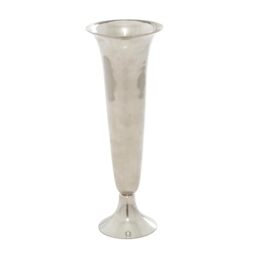 "The Novogratz Aluminum Metal Decorative Vase Fluted Centerpiece Vase, Flower Vase for Home Decoration 4"" x 4"" x 10"", Silver"