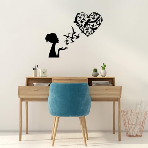 Stylish Black Decorative Metal Wall Accessory, 63 x 50 cm, 100% Metal (1.5 mm Thick), Easy Wall Mounting, Perfect for Modern Home Decor