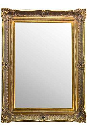 Mirror MirrorOutlet Large White Shabby Chic Antique Style Rectangular Wall Complete with P, 119x89