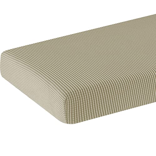 SU SUBRTEX Sofa Seat Cushion Covers Stretch Protective Polyester Fabric Slipcovers (2 Seater, Sand)
