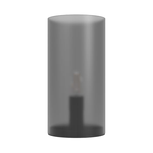 Eglo Table lamp Geo, Cylindrical Bedside lamp, Room Decoration Bedroom, Elegant Living Room Lighting, Glass and Plastic in Grey, E14 Socket, Ø 10 cm