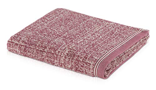 Möve Bohème Linen structure Towel 50 x 100 cm, Towel - Made in Germany, 85% cotton 15% linen, Mauve/Nature