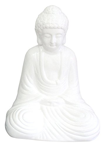 HOMEA 5dej1345bc Statue Buddha Design 21 x 14 x 30 cm Ceramic White