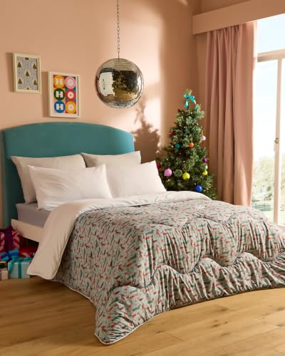Night Lark Coverless Duvet - Festive Dogs, King - Advanced Smartfil?? Fibre, Machine Washable, Hypoallergenic, Design Collection, Coverless Duvet King Bed Size & Pillowcase Set